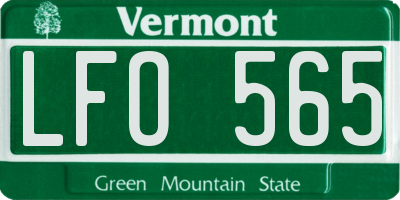 VT license plate LFO565