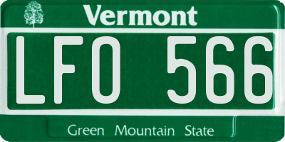 VT license plate LFO566