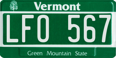 VT license plate LFO567