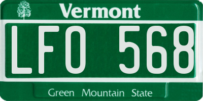 VT license plate LFO568