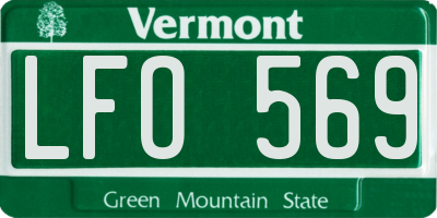 VT license plate LFO569