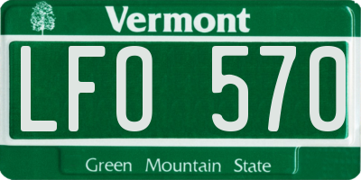 VT license plate LFO570