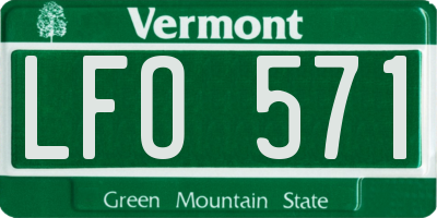 VT license plate LFO571