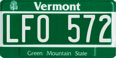 VT license plate LFO572