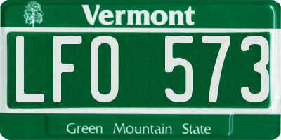 VT license plate LFO573