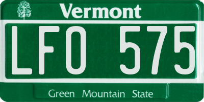 VT license plate LFO575