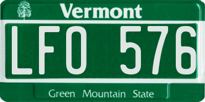 VT license plate LFO576