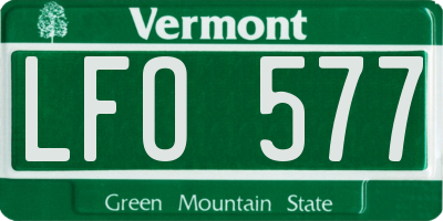VT license plate LFO577
