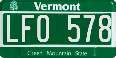 VT license plate LFO578