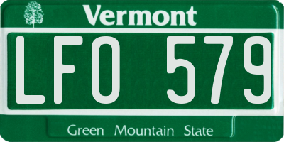 VT license plate LFO579