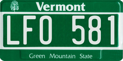 VT license plate LFO581