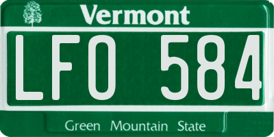VT license plate LFO584