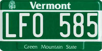 VT license plate LFO585