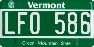 VT license plate LFO586