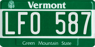 VT license plate LFO587