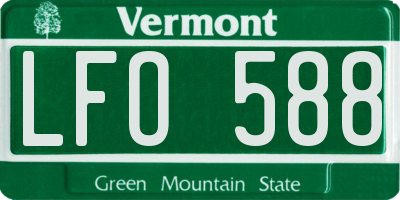 VT license plate LFO588