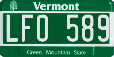 VT license plate LFO589