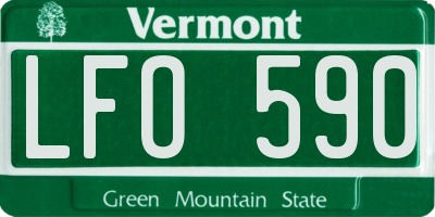 VT license plate LFO590