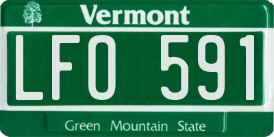 VT license plate LFO591