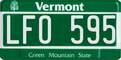 VT license plate LFO595