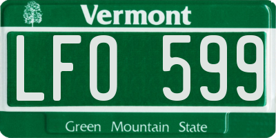 VT license plate LFO599