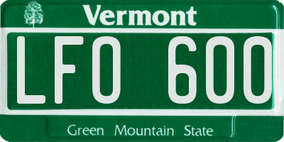 VT license plate LFO600