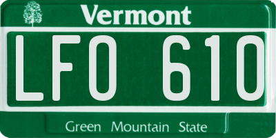 VT license plate LFO610