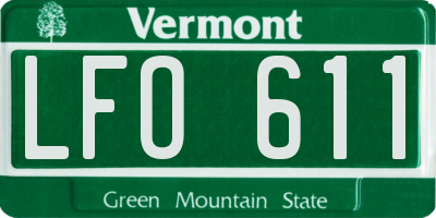 VT license plate LFO611