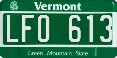 VT license plate LFO613