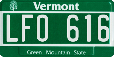 VT license plate LFO616