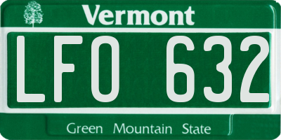 VT license plate LFO632