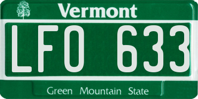 VT license plate LFO633