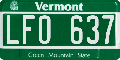 VT license plate LFO637