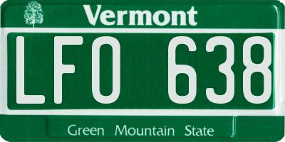VT license plate LFO638