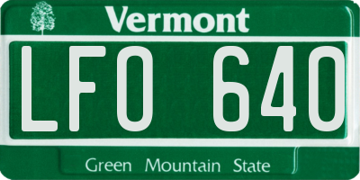 VT license plate LFO640