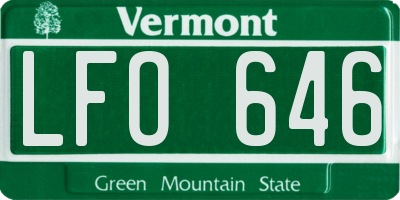 VT license plate LFO646