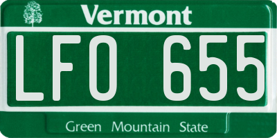 VT license plate LFO655