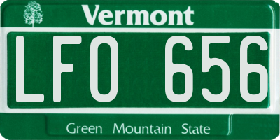 VT license plate LFO656