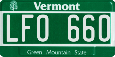VT license plate LFO660