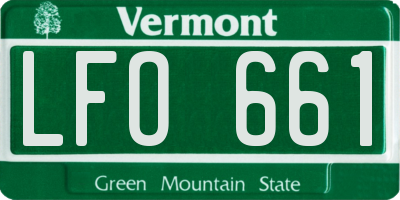 VT license plate LFO661