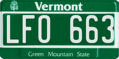 VT license plate LFO663