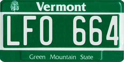 VT license plate LFO664