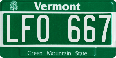 VT license plate LFO667