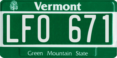 VT license plate LFO671