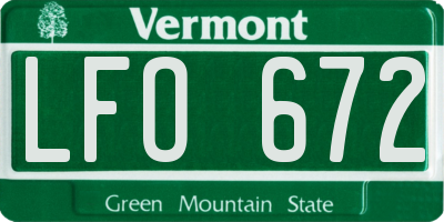 VT license plate LFO672