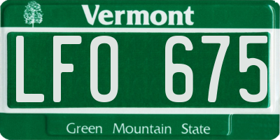 VT license plate LFO675