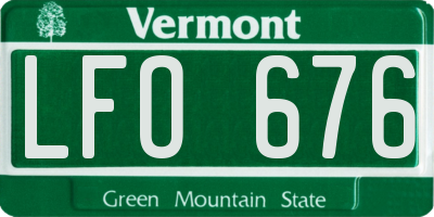 VT license plate LFO676