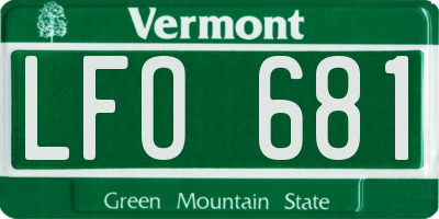 VT license plate LFO681
