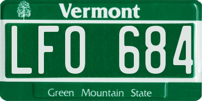 VT license plate LFO684