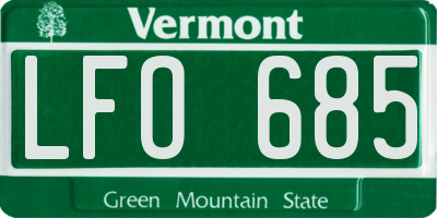 VT license plate LFO685